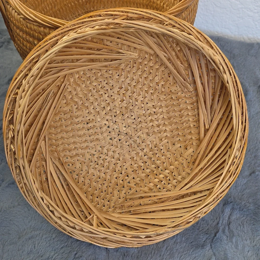 Vintage Basket Set Woven Hand Made